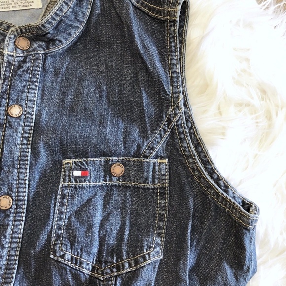 TOMMY HILFIGER Denim Dress Long Size 6 Med - Picture 6 of 8